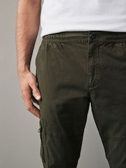 Khaki Green Stretch Utility Zip Detail Cargo Trousers - Image 7 of 13