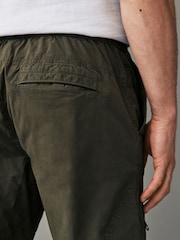 Khaki Green Stretch Utility Zip Detail Cargo Trousers - Image 8 of 13