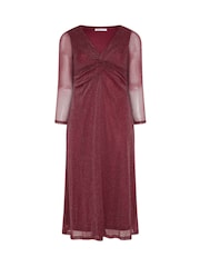 Κόκκινο - Yours Curve Metallic Knot Maxi Dress - Εικόνα 5 από 6