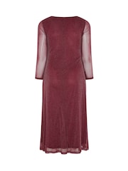 Κόκκινο - Yours Curve Metallic Knot Maxi Dress - Εικόνα 6 από 6