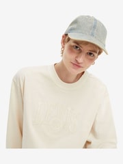 Levi's® White Swan Cropped Long-Sleeve Football 100% Cotton T-Shirt - Image 4 of 6