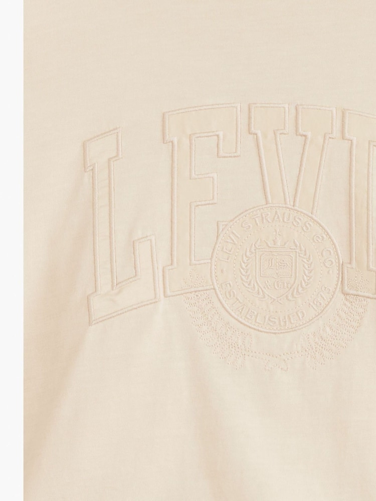 Levi's® White Swan Cropped Long-Sleeve Football 100% Cotton T-Shirt - Image 6 of 6 Levi's® White Swan Cropped Long-Sleeve Football 100% Cotton T-Shirt - Image 6 of 6