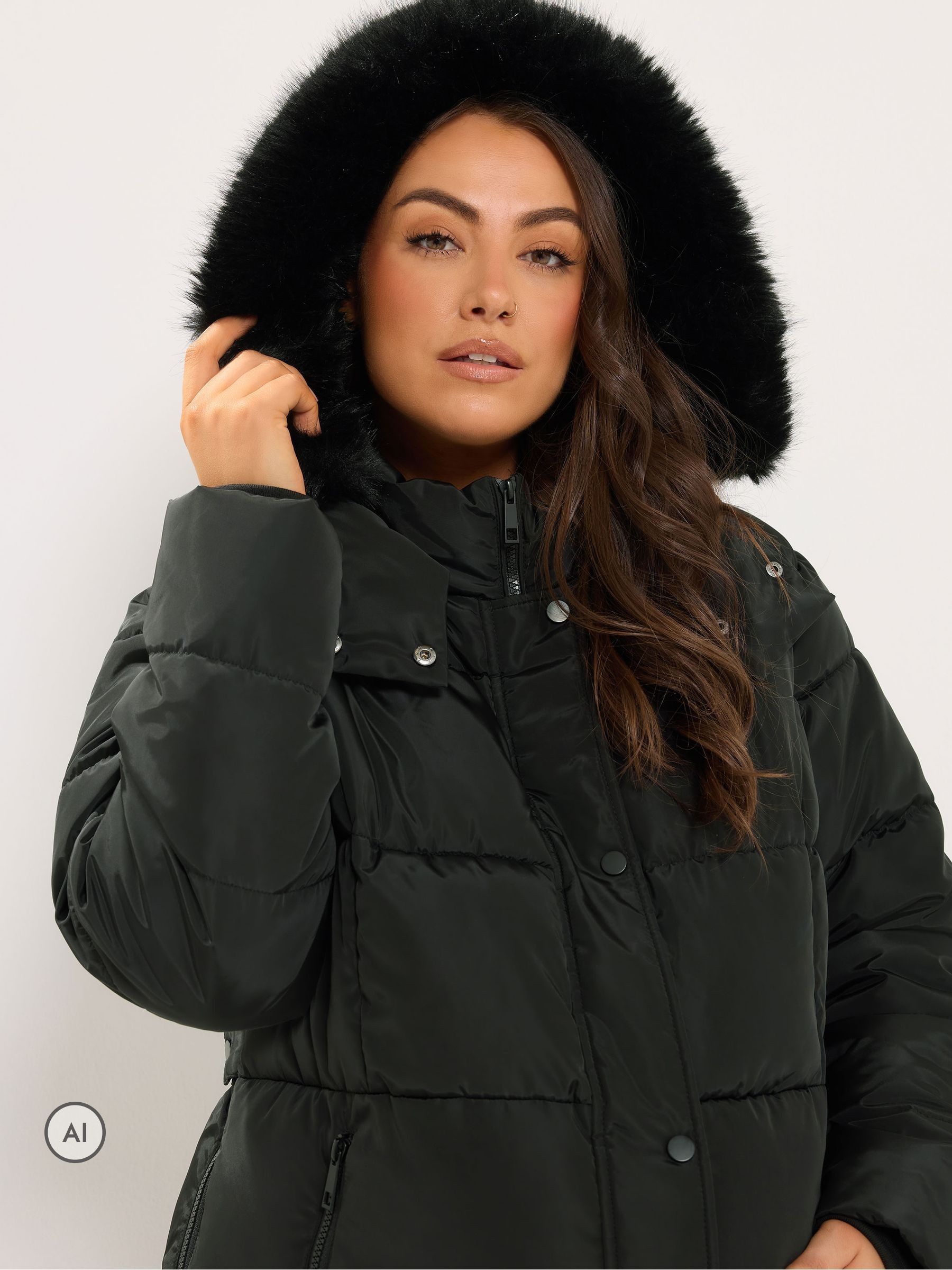 Buy Yours Curve Black Maternity Padded Midi Coat from Next USA