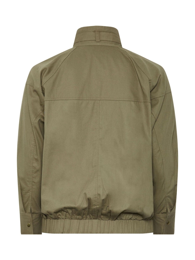 Yours Curve Green Funnel Neck Twill Shacket - Image 7 of 7 Yours Curve Green Funnel Neck Twill Shacket - Image 7 of 7