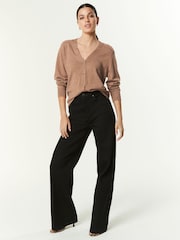 Camel Soft Touch Button Up Knitted Cardigan - Image 2 of 7