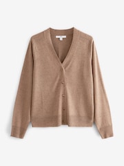 Camel Soft Touch Button Up Knitted Cardigan - Image 6 of 7