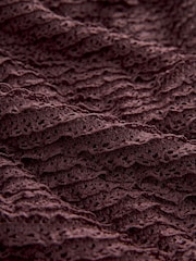 Brown Textured Puff Sleeve Mini Dress - Image 7 of 7