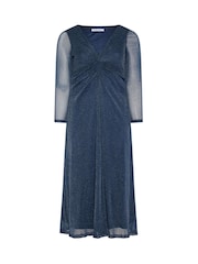Μπλε - Yours Curve Metallic Knot Maxi Dress - Εικόνα 5 από 6