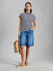 White Stuff Blue Gina Stripe T-Shirt - Image 1 of 6