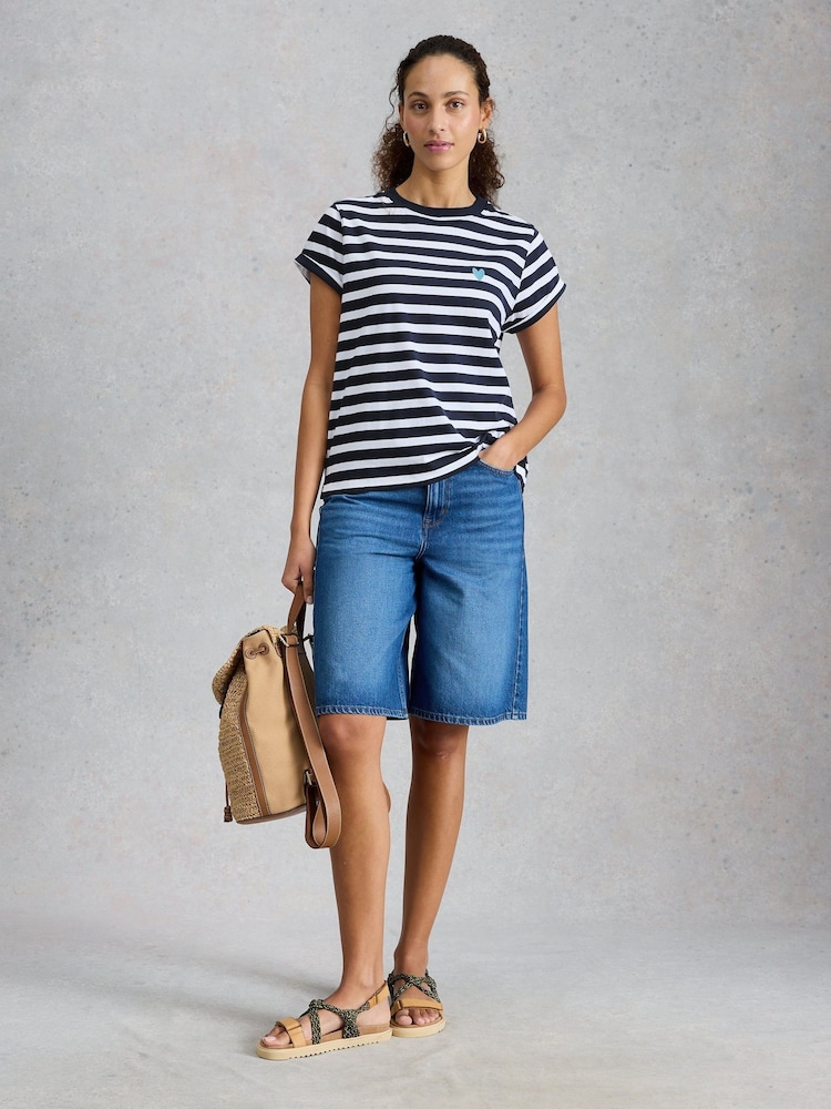 White Stuff Blue Gina Stripe T-Shirt - Image 1 of 6 White Stuff Blue Gina Stripe T-Shirt - Image 1 of 6