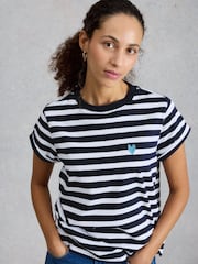 White Stuff Blue Gina Stripe T-Shirt - Image 4 of 6