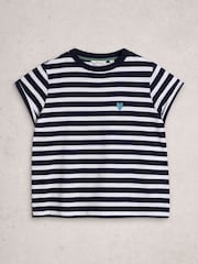 White Stuff Blue Gina Stripe T-Shirt - Image 5 of 6