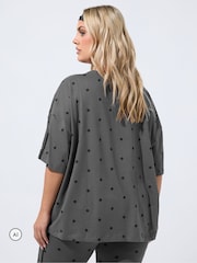 Yours Curve Grey Polka Dot Active T-Shirt - Image 2 of 6