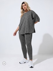 Yours Curve Grey Polka Dot Active T-Shirt - Image 3 of 6