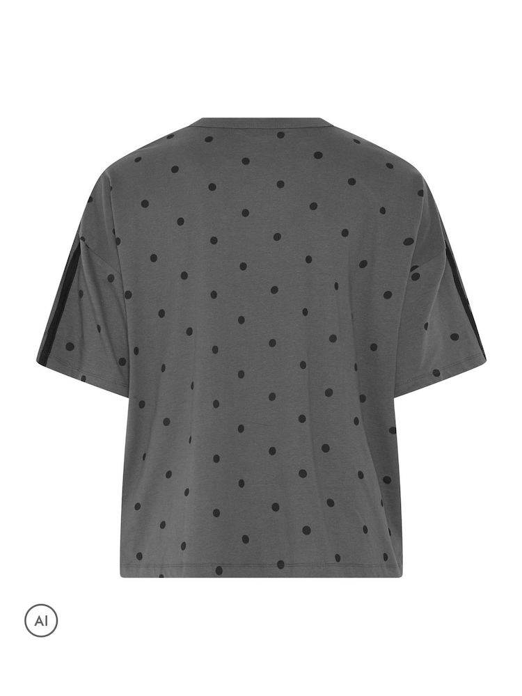 Yours Curve Grey Polka Dot Active T-Shirt - Image 6 of 6 Yours Curve Grey Polka Dot Active T-Shirt - Image 6 of 6