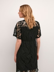 Cream Kit Knee Length Lace Black Dress - Image 2 of 6