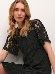 Cream Kit Knee Length Lace Black Dress - Image 4 of 6