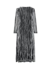 Yours Curve Black Abstract Metallic Knot Dress - Image 6 of 6