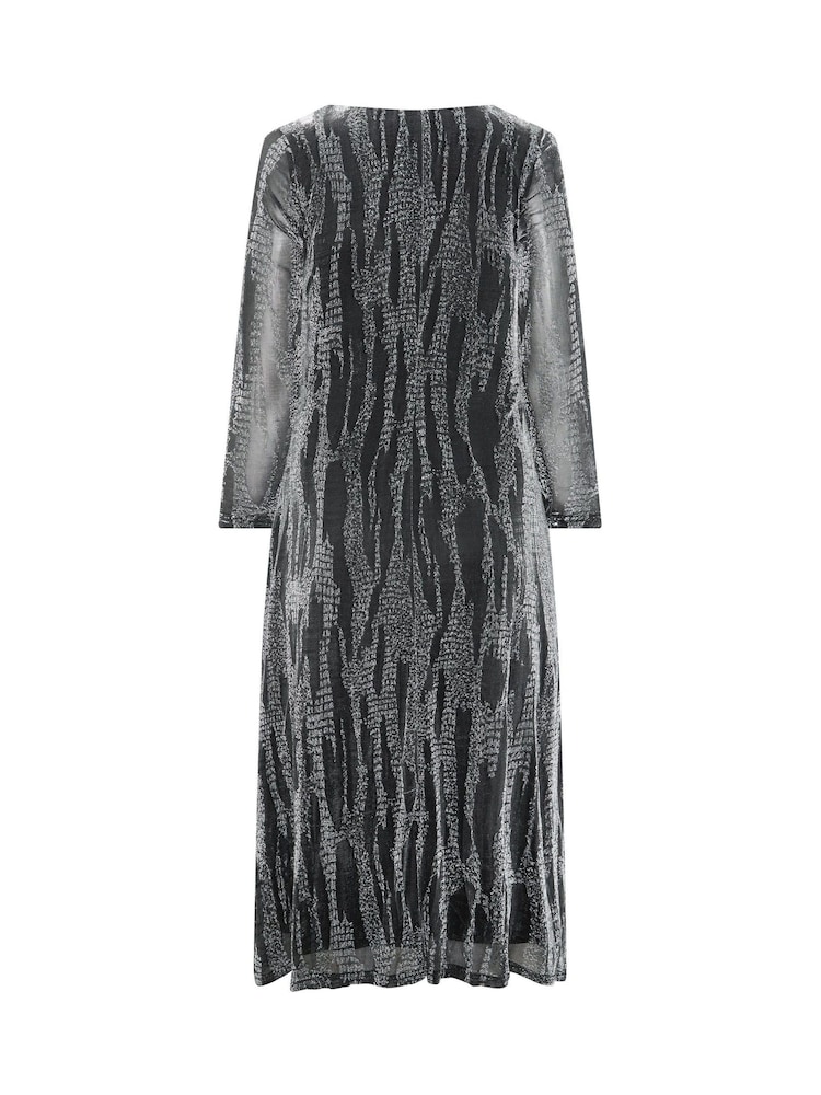 Yours Curve Black Abstract Metallic Knot Dress - Image 6 of 6 Yours Curve Black Abstract Metallic Knot Dress - Image 6 of 6