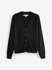 Black Soft Touch Button Up Knitted Cardigan - Image 5 of 6
