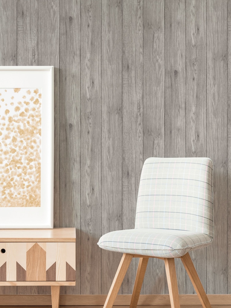 Urban Walls Grey Lumber Wood Wallpaper - Image 1 of 4 Urban Walls Grey Lumber Wood Wallpaper - Image 1 of 4