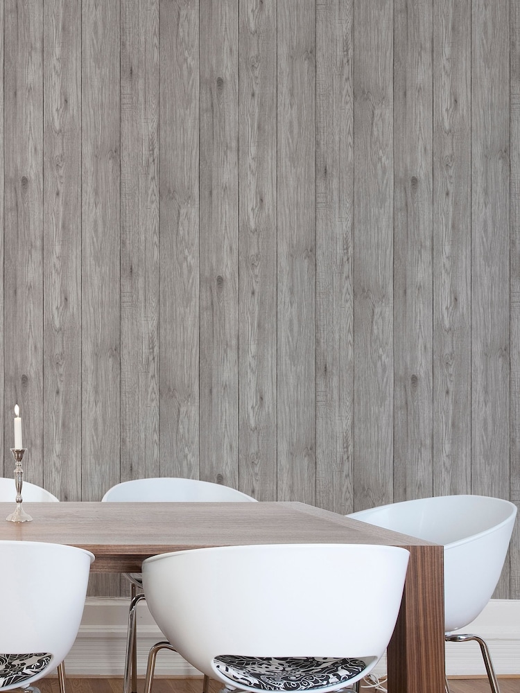 Urban Walls Grey Lumber Wood Wallpaper - Image 2 of 4 Urban Walls Grey Lumber Wood Wallpaper - Image 2 of 4