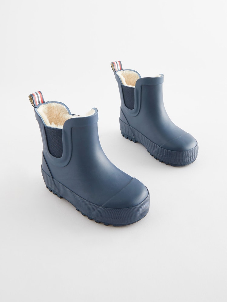 Navy Warm Lined Ankle Wellies - Image 1 of 7