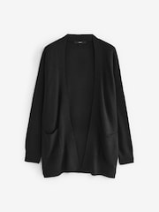 črna - Soft Touch Cosy Knit Longline pletena jopa - Slika 1 iz 2