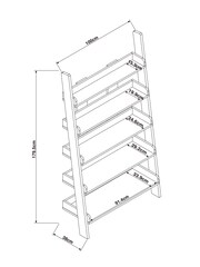 Dark Bronx Oak Effect Wide Ladder Shelf - Image 5 of 7