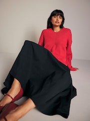 Red V-Neck Knit Jumper - Image 2 of 7