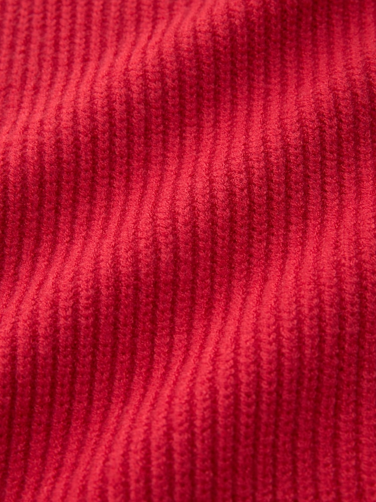 Red V-Neck Knit Jumper - Image 7 of 7
