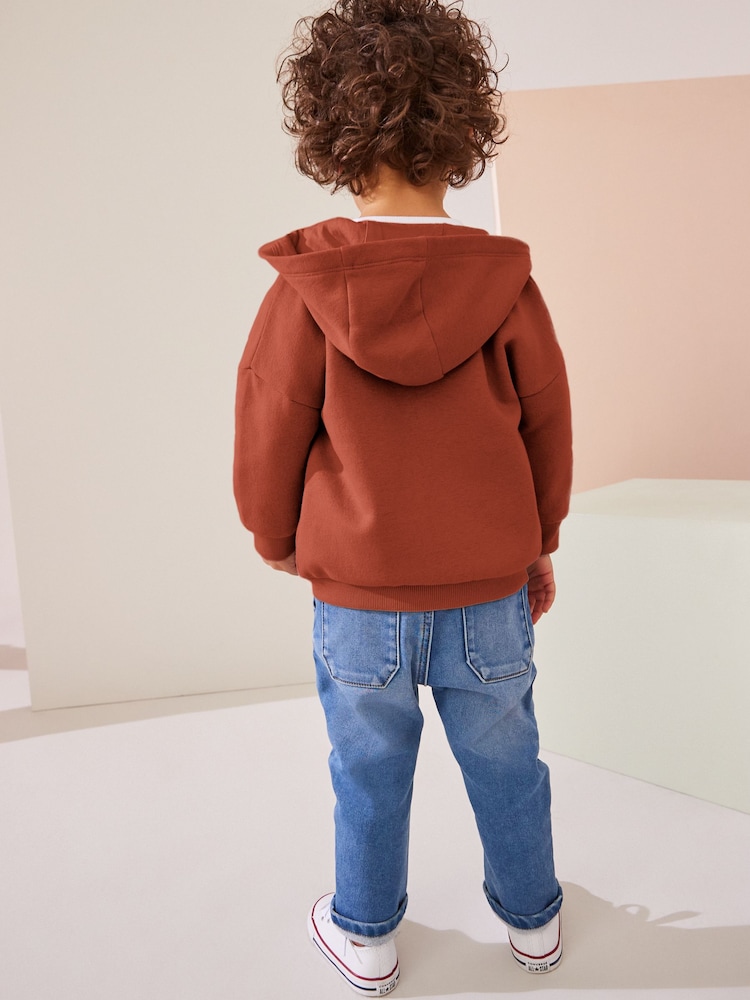 Rust Brown Zip Through Hoodie (3mths-7yrs) - Image 2 of 6 Rust Brown Zip Through Hoodie (3mths-7yrs) - Image 2 of 6