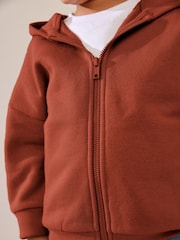 Rust Brown Zip Through Hoodie (3mths-7yrs) - Image 3 of 6