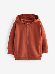 Rust Brown Zip Through Hoodie (3mths-7yrs) - Image 4 of 6