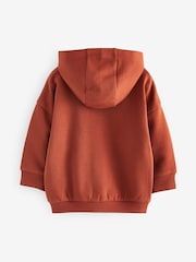 Rust Brown Zip Through Hoodie (3mths-7yrs) - Image 5 of 6