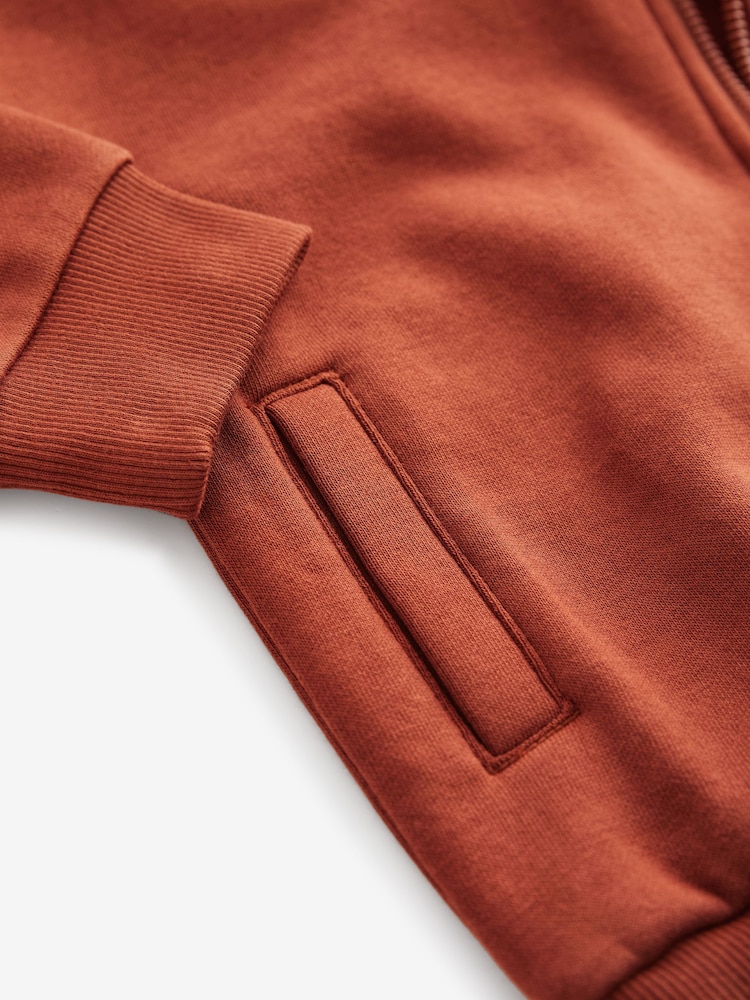Rust Brown Zip Through Hoodie (3mths-7yrs) - Image 6 of 6 Rust Brown Zip Through Hoodie (3mths-7yrs) - Image 6 of 6