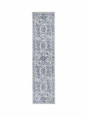 kukoon Blue Washable Bala Flatwoven Vintage Damask Area Runner - Image 4 of 6