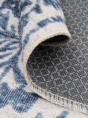 kukoon Blue Washable Bala Flatwoven Vintage Damask Area Runner - Image 6 of 6