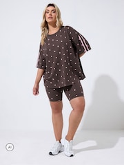Yours Curve Brown Polka Dot Active T-Shirt - Image 4 of 7