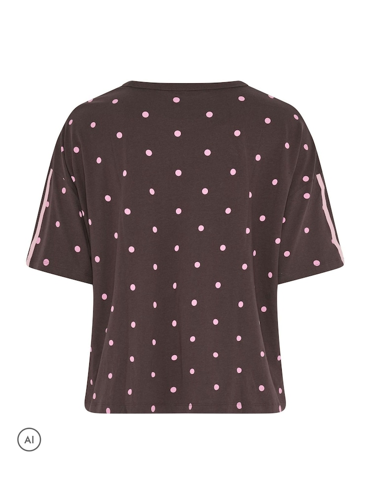 Yours Curve Brown Polka Dot Active T-Shirt - Image 7 of 7 Yours Curve Brown Polka Dot Active T-Shirt - Image 7 of 7