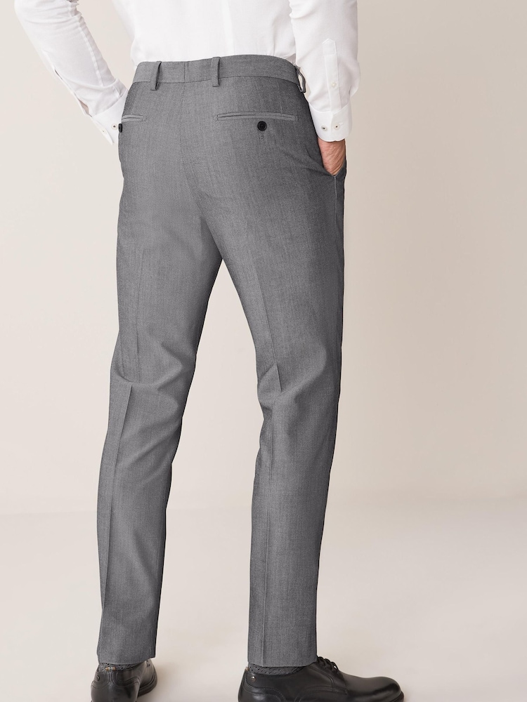 Light Grey Slim Fit Suit Trousers - Image 2 of 5 Light Grey Slim Fit Suit Trousers - Image 2 of 5