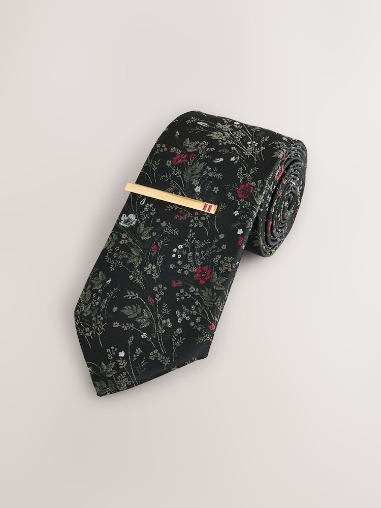 בצבע ירוק עם דוגמה פרחונית - Design Tie Clip - תמונה 1 מתוך 3 בצבע ירוק עם דוגמה פרחונית - Design Tie Clip - תמונה 1 מתוך 3