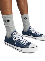 Converse Navy Standard Fit Chuck Taylor All Star Ox Trainers - Image 1 of 5
