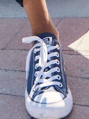 Converse Navy Standard Fit Chuck Taylor All Star Ox Trainers - Image 2 of 5