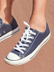 Converse Navy Standard Fit Chuck Taylor All Star Ox Trainers - Image 3 of 5