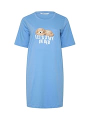 Yours Curve Blue Cockapoo Print Nightdress - Image 4 of 6