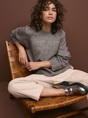 Neutral Mole Seam Detail Crew Neck Jumper With Wool - Image 3 of 7