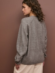 Neutral Mole Seam Detail Crew Neck Jumper With Wool - Image 4 of 7