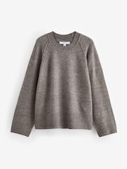 Neutral Mole Seam Detail Crew Neck Jumper With Wool - Image 6 of 7
