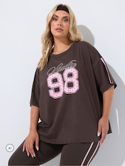 Yours Curve Brown Studio 98 Active T-Shirt - Image 1 of 7